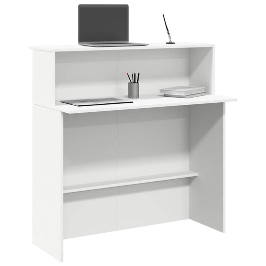 Comptoir d'accueil blanc 100 x 50 x 103,5 cm en bois d'ingénierie