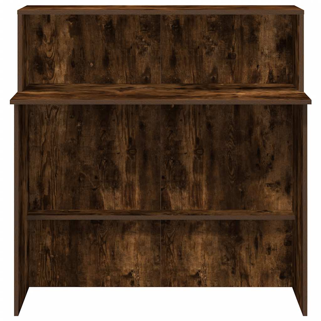 Comptoir de réception chêne fumé 100x50x103,5 cm Panneau à base de bois