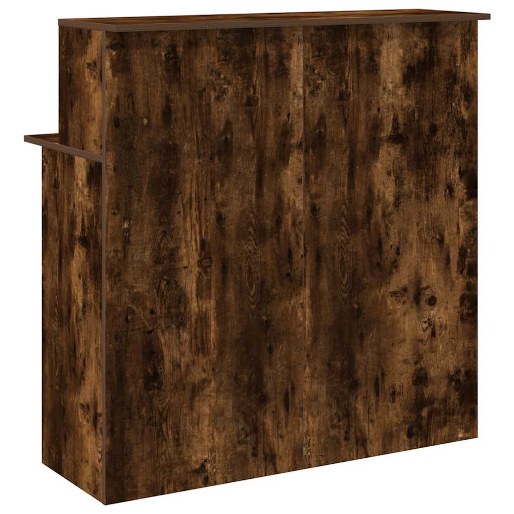 Comptoir de réception chêne fumé 100x50x103,5 cm Panneau à base de bois