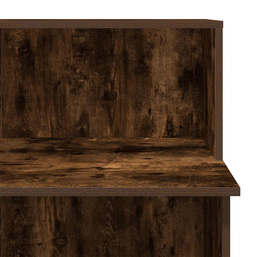 Comptoir de réception chêne fumé 100x50x103,5 cm Panneau à base de bois