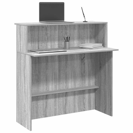 Comptoir de réception gris Sonoma 100x50x103,5 cm en bois d'ingénierie