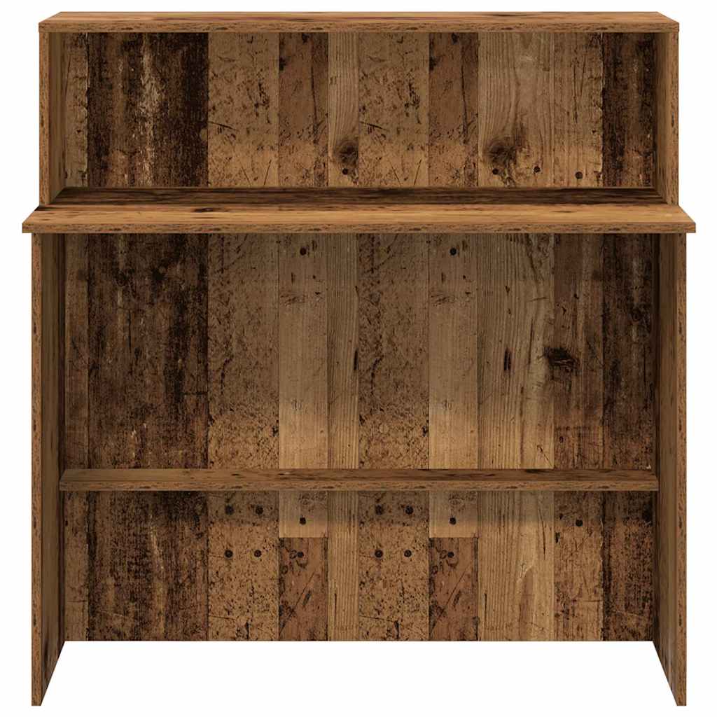 Reception Counter Reclaimed Wood Look 100x50x103.5 cm Wood Composite
