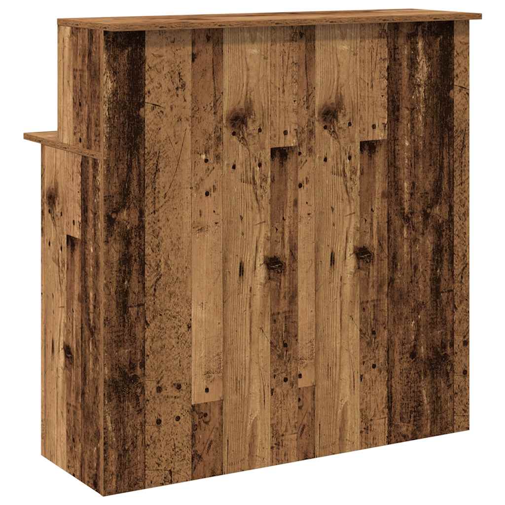 Reception Counter Reclaimed Wood Look 100x50x103.5 cm Wood Composite