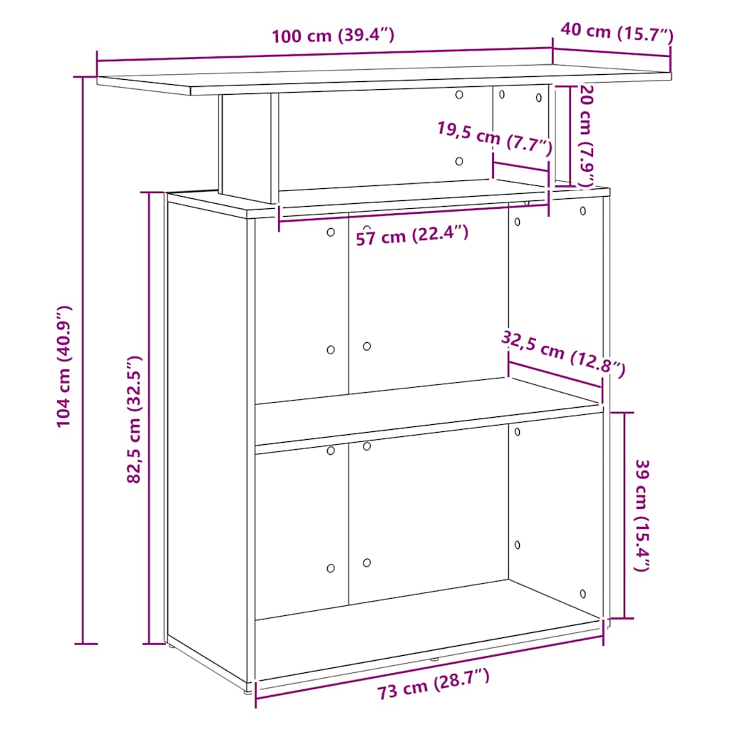 Empfangstresen Weiß 100 x 40 x 104 cm Holzwerkstoff