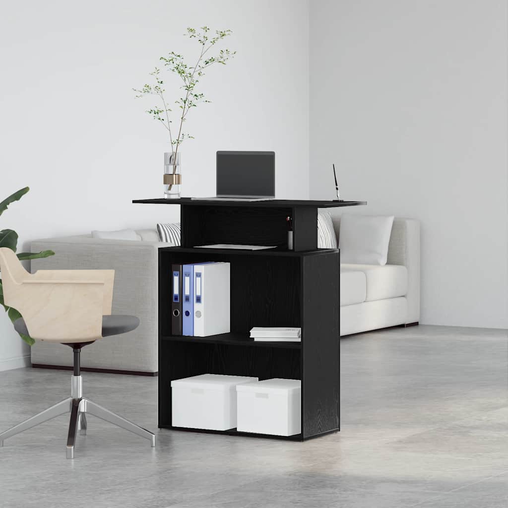Reception Desk Black 100 x 40 x 104 cm Engineered Wood