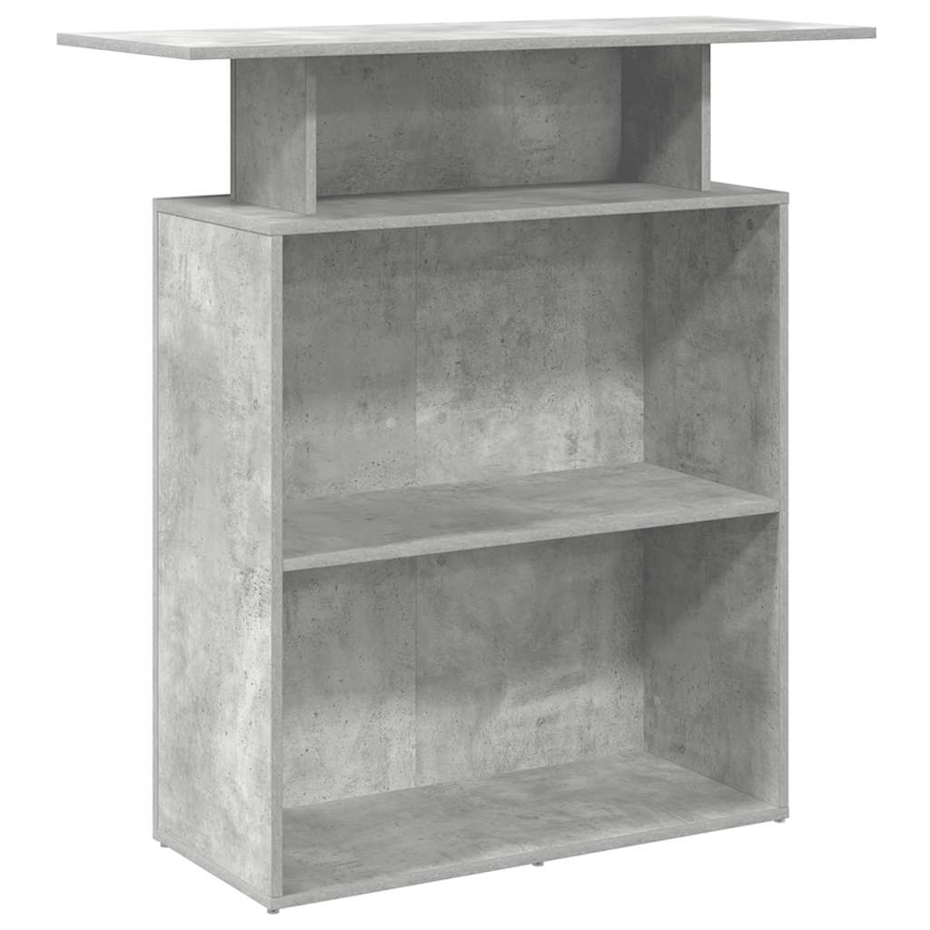 Reception Counter Concrete Grey 100x40x104 cm Engineered Wood