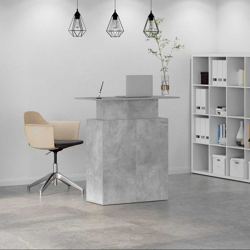 Reception Counter Concrete Grey 100x40x104 cm Engineered Wood