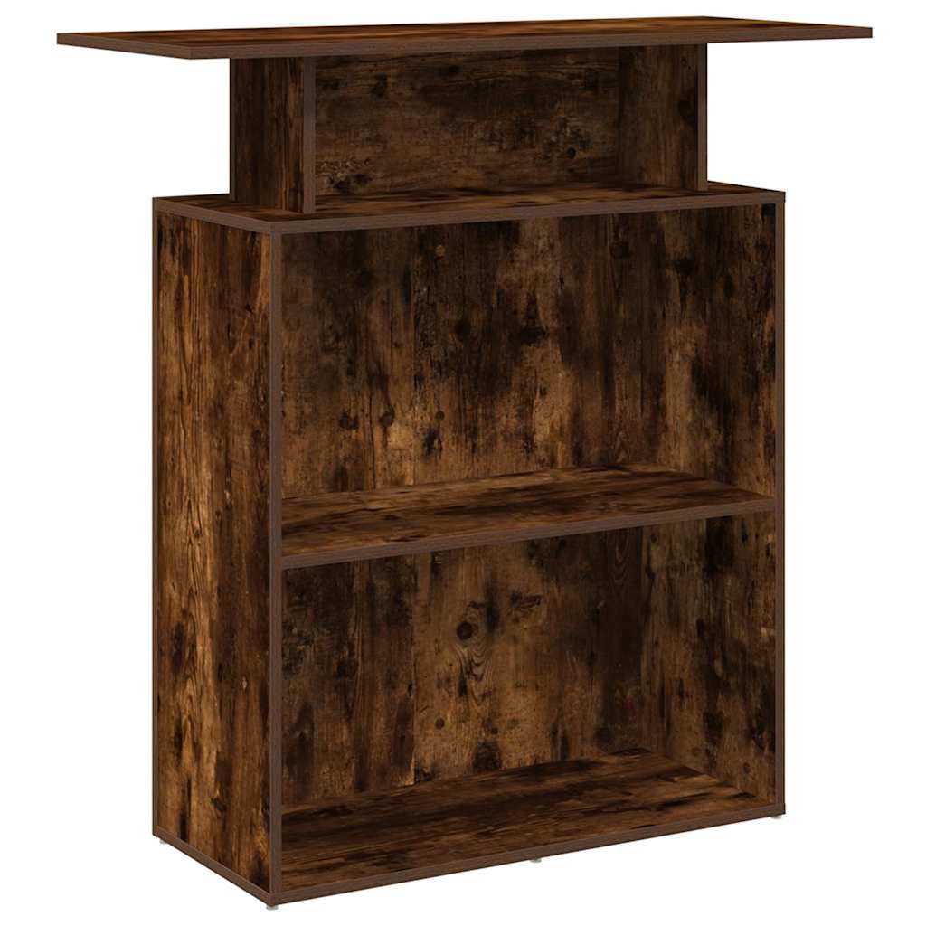 Reception desk smoked oak 100x40x104 cm wood material