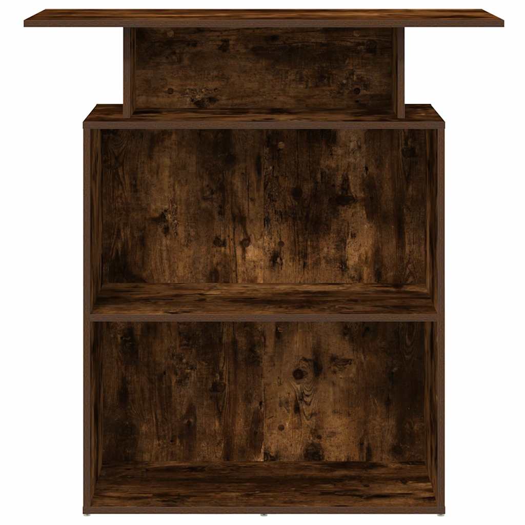 Reception desk smoked oak 100x40x104 cm wood material