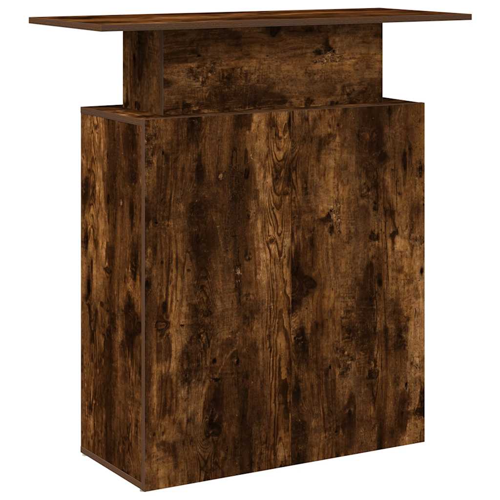 Reception desk smoked oak 100x40x104 cm wood material