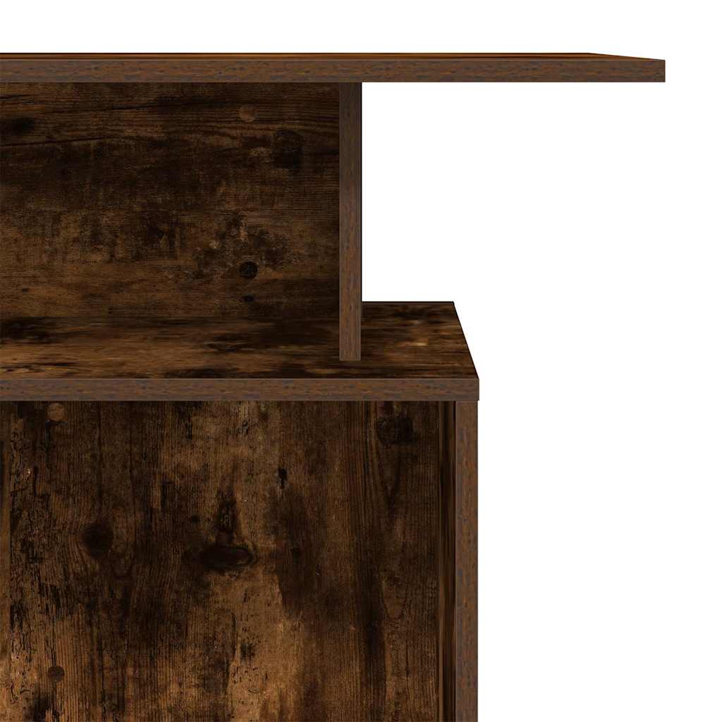 Reception desk smoked oak 100x40x104 cm wood material
