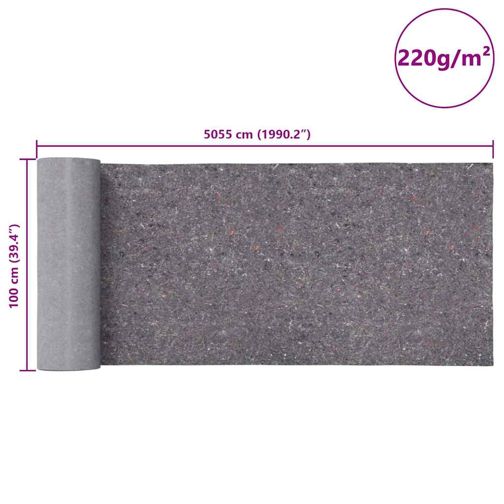 Non-slip Painter's Fleece 2 Pcs. 50 m 220 g/m² Grey