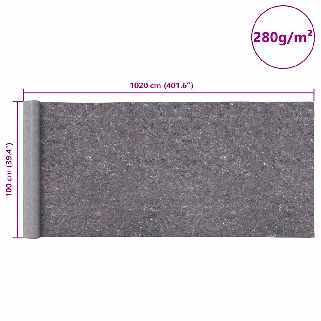 Anti-Slip Painter's Fleece 2 Pcs. 10 m 280 g/m² Grey