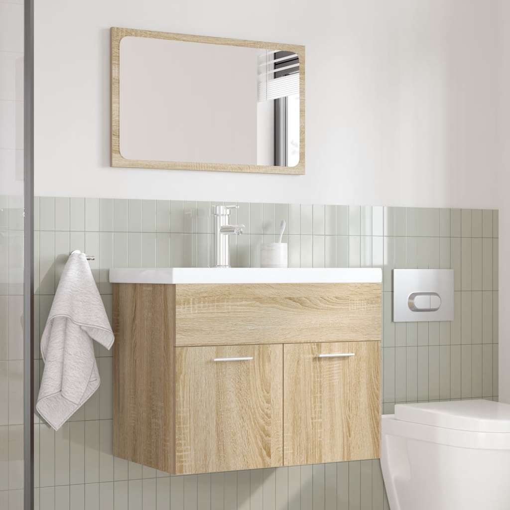 3-tlg. Badmöbel-Set Sonoma-Eiche Holzwerkstoff