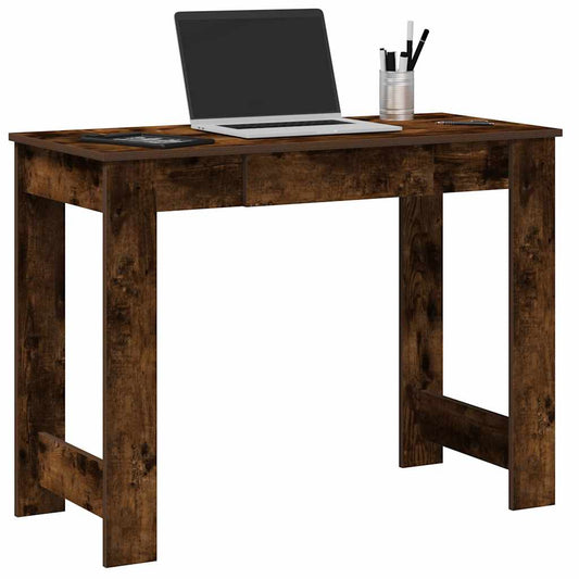 Bureau chêne fumé 100x45x75 cm panneau de particules
