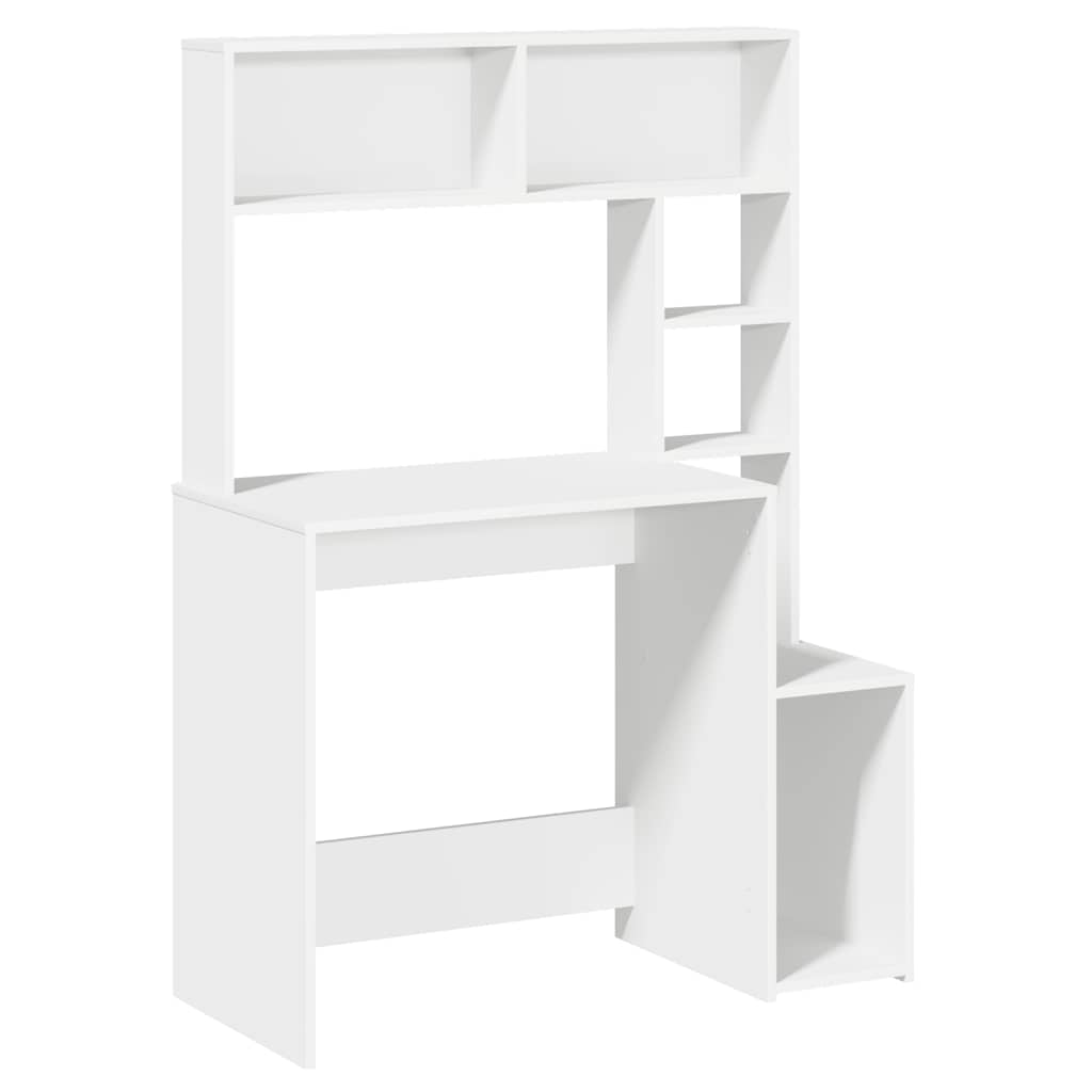 Desk with Shelf White 100x45x140 cm Engineered Wood