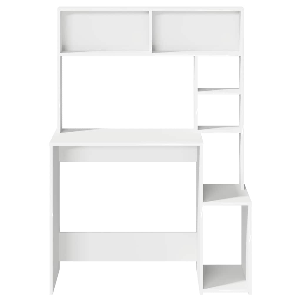 Desk with Shelf White 100x45x140 cm Engineered Wood