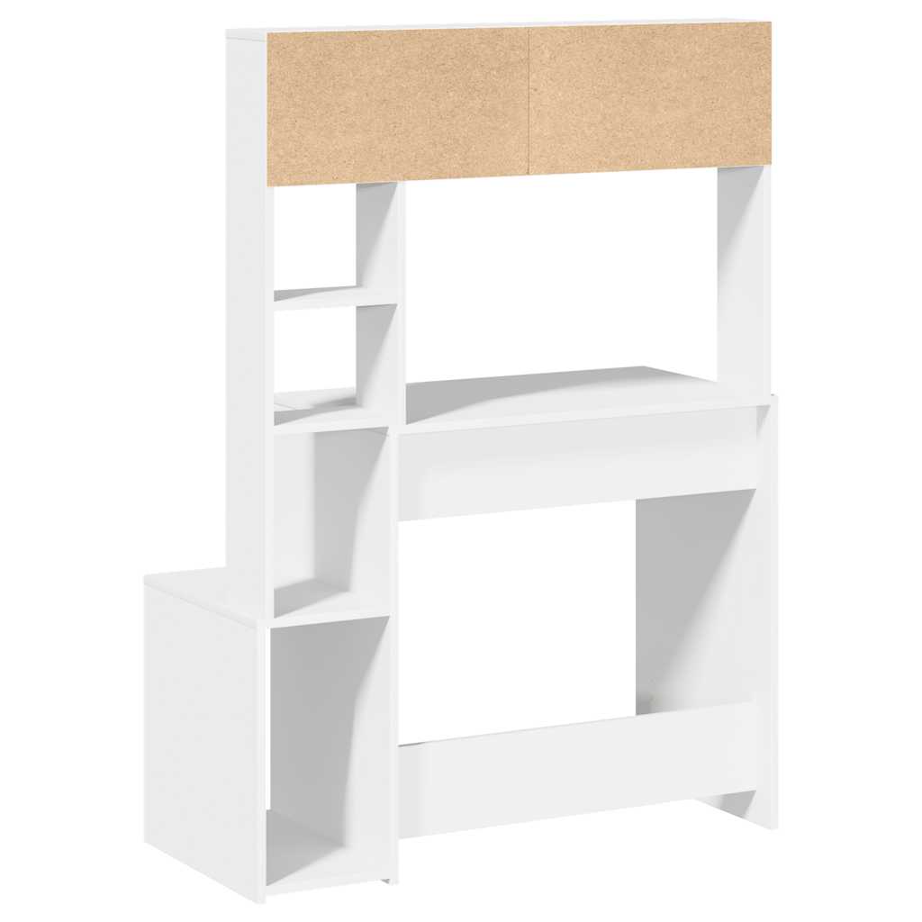 Desk with Shelf White 100x45x140 cm Engineered Wood
