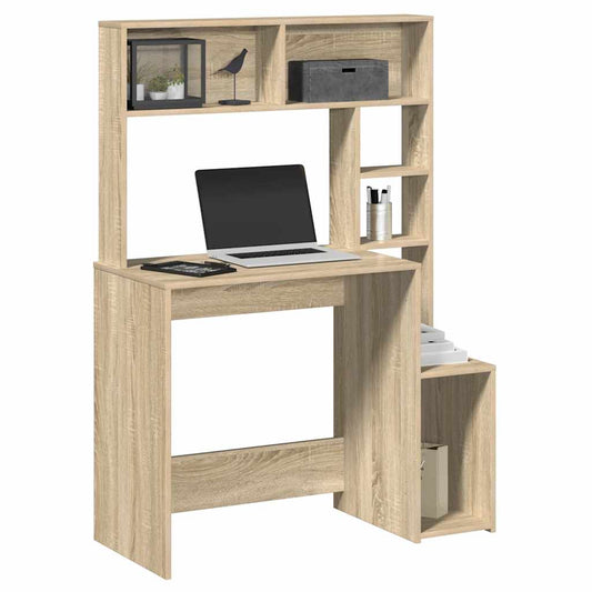Bureau avec étagère Chêne Sonoma 100x45x140 cm Bois d'ingénierie
