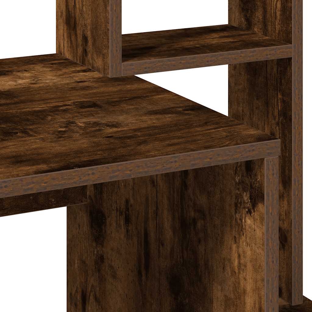 Desk with Shelf Smoked Oak 100x45x140 cm Wood Material