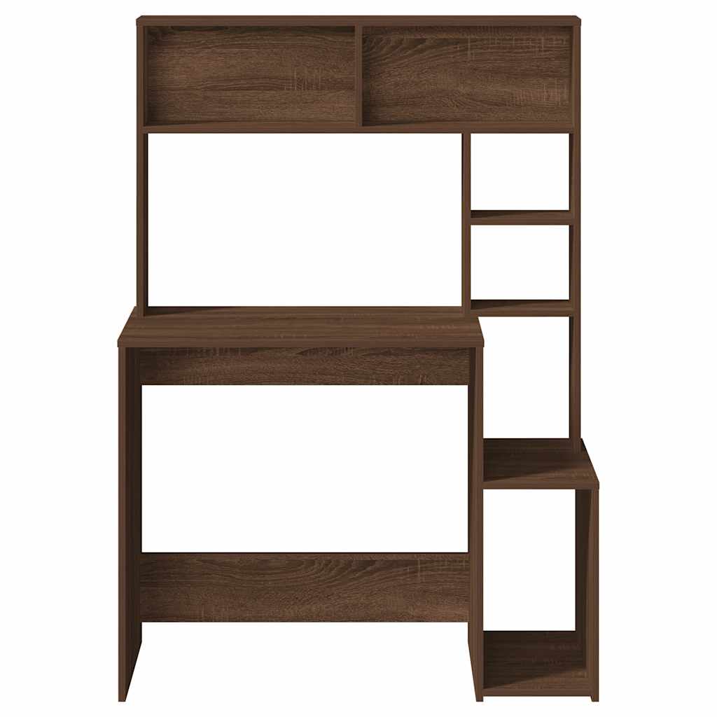 Desk with Shelf Brown Oak Effect 100x45x140 cm