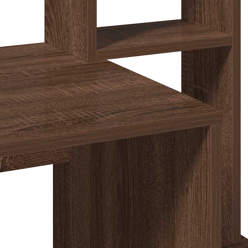 Desk with Shelf Brown Oak Effect 100x45x140 cm