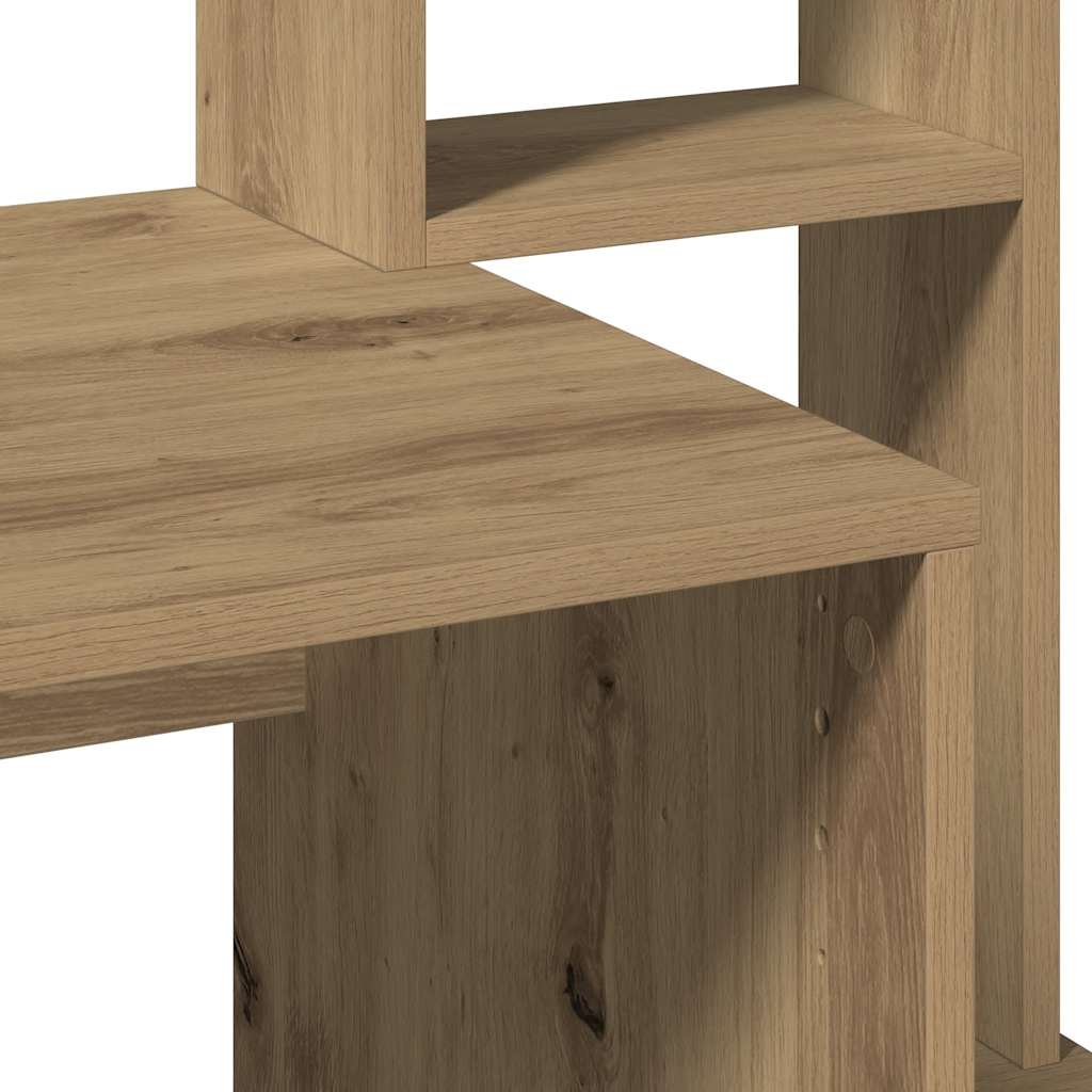 Desk with Shelving Unit Artisan Oak 100x45x140cm Wood Material