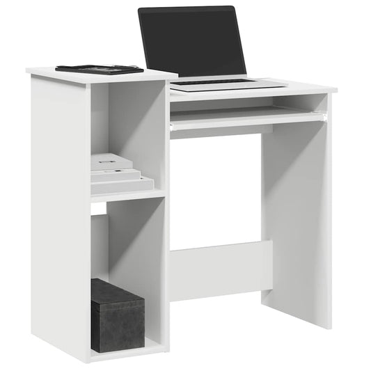 Bureau avec étagères Blanc 84x40x78 cm Bois d'ingénierie