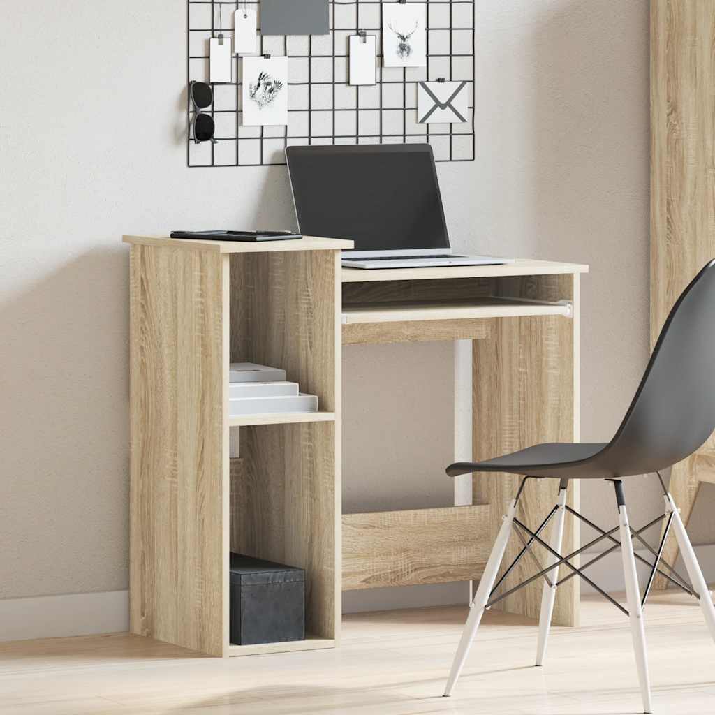 Desk with shelves Sonoma Oak 84x40x78 cm engineered wood