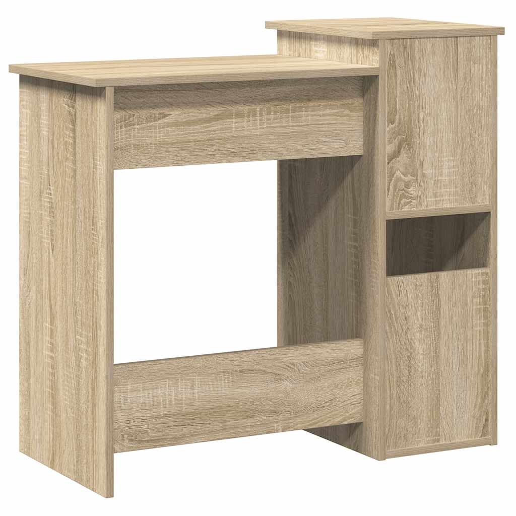 Desk with shelves Sonoma Oak 84x40x78 cm engineered wood