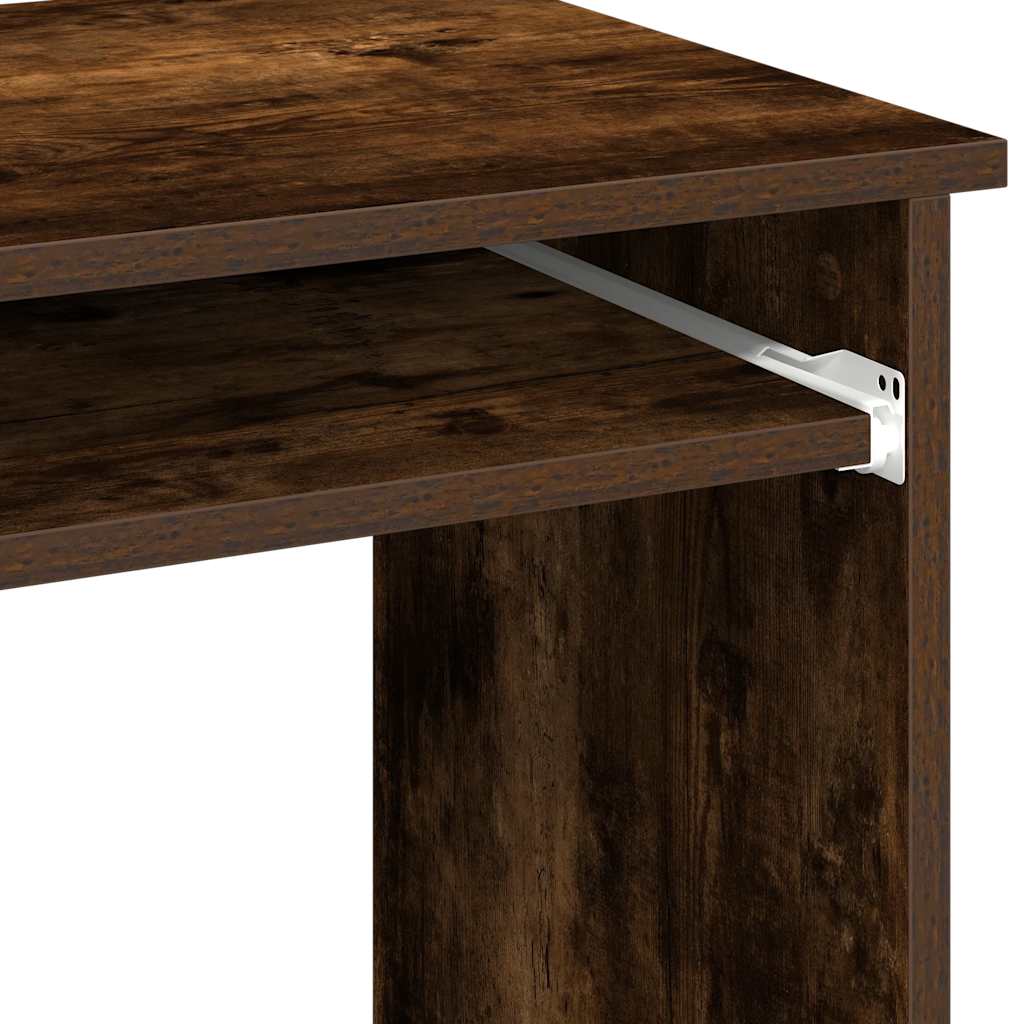 Desk with shelf smoked oak 84x40x78 cm wood-based material