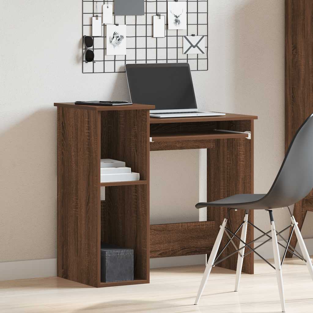 Desk with Shelf Brown Oak-Look 84x40x78 cm