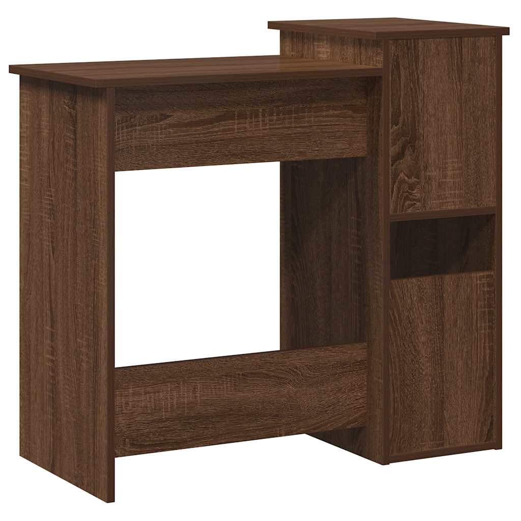 Desk with Shelf Brown Oak-Look 84x40x78 cm