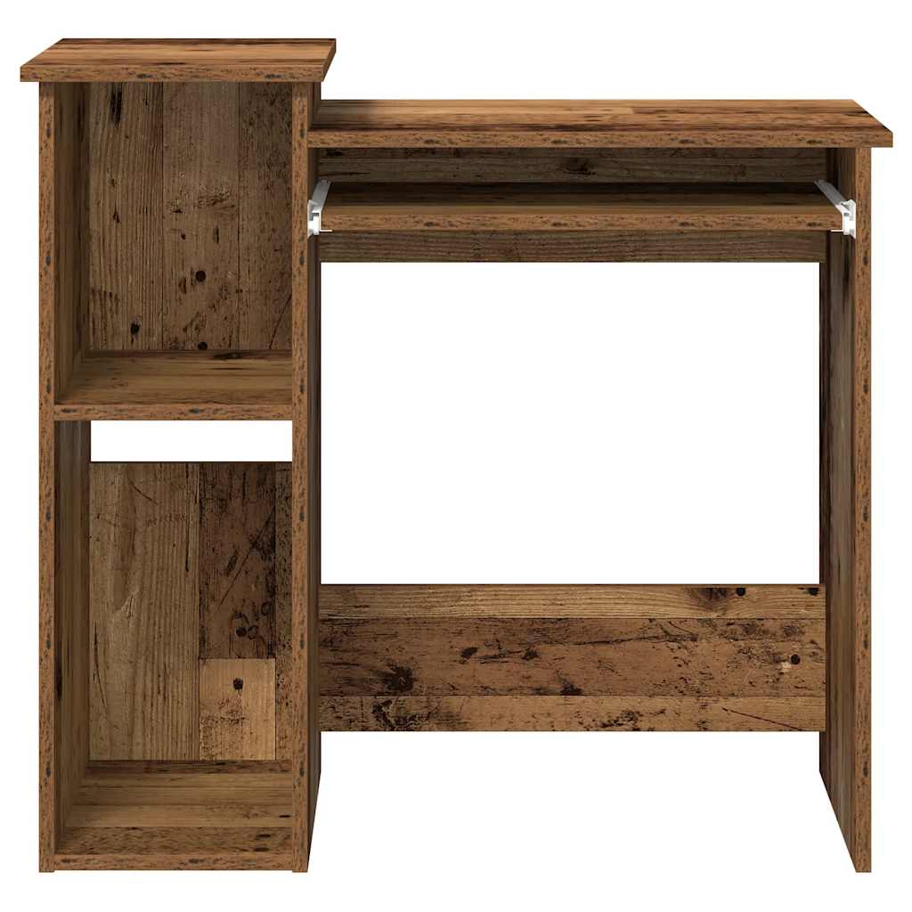 Desk with Shelf, Reclaimed Wood Look, 84x40x78cm, Wood Material