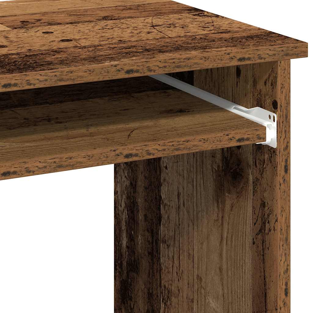 Desk with Shelf, Reclaimed Wood Look, 84x40x78cm, Wood Material