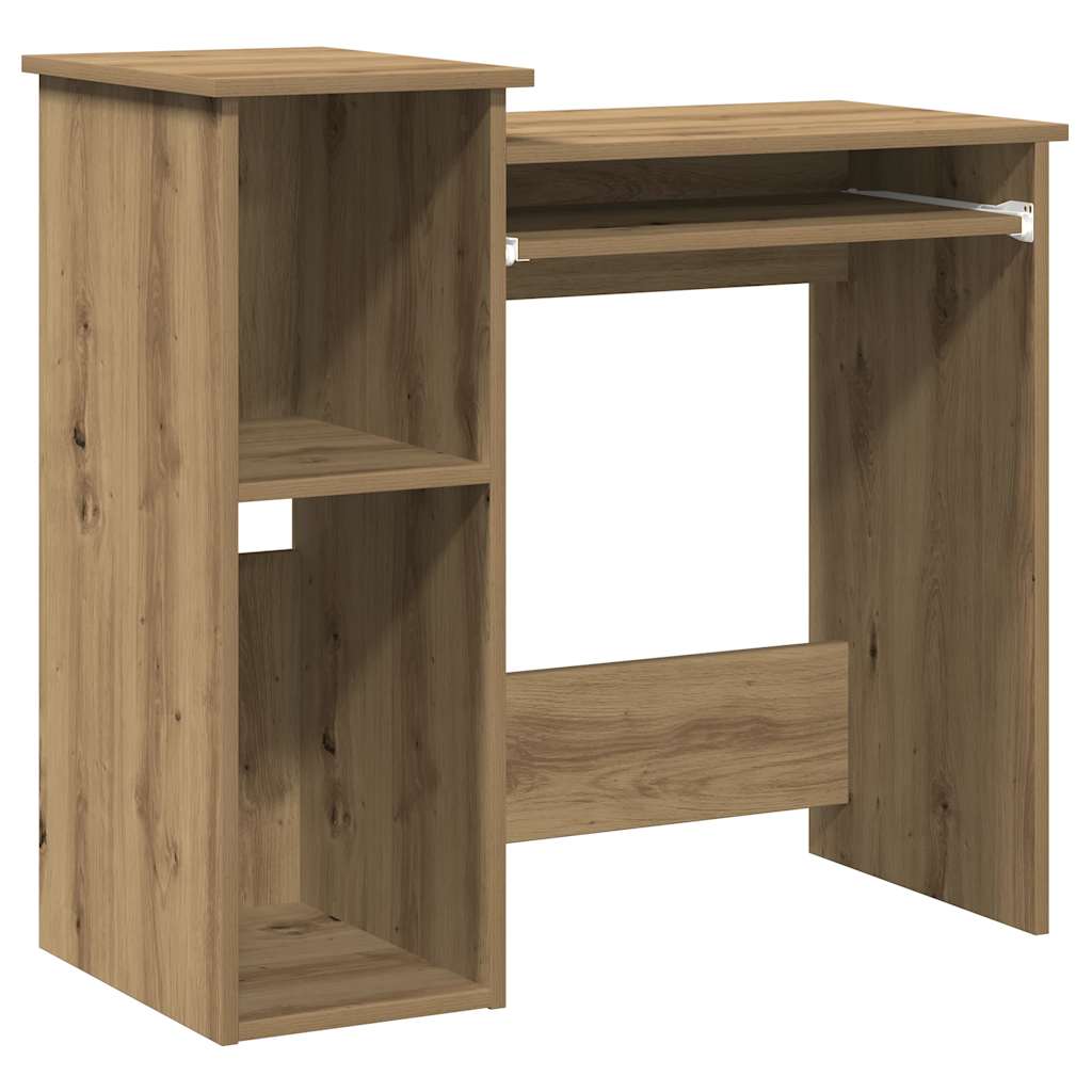 Bureau avec étagère Chêne Artisan 84x40x78cm Panneau de particules