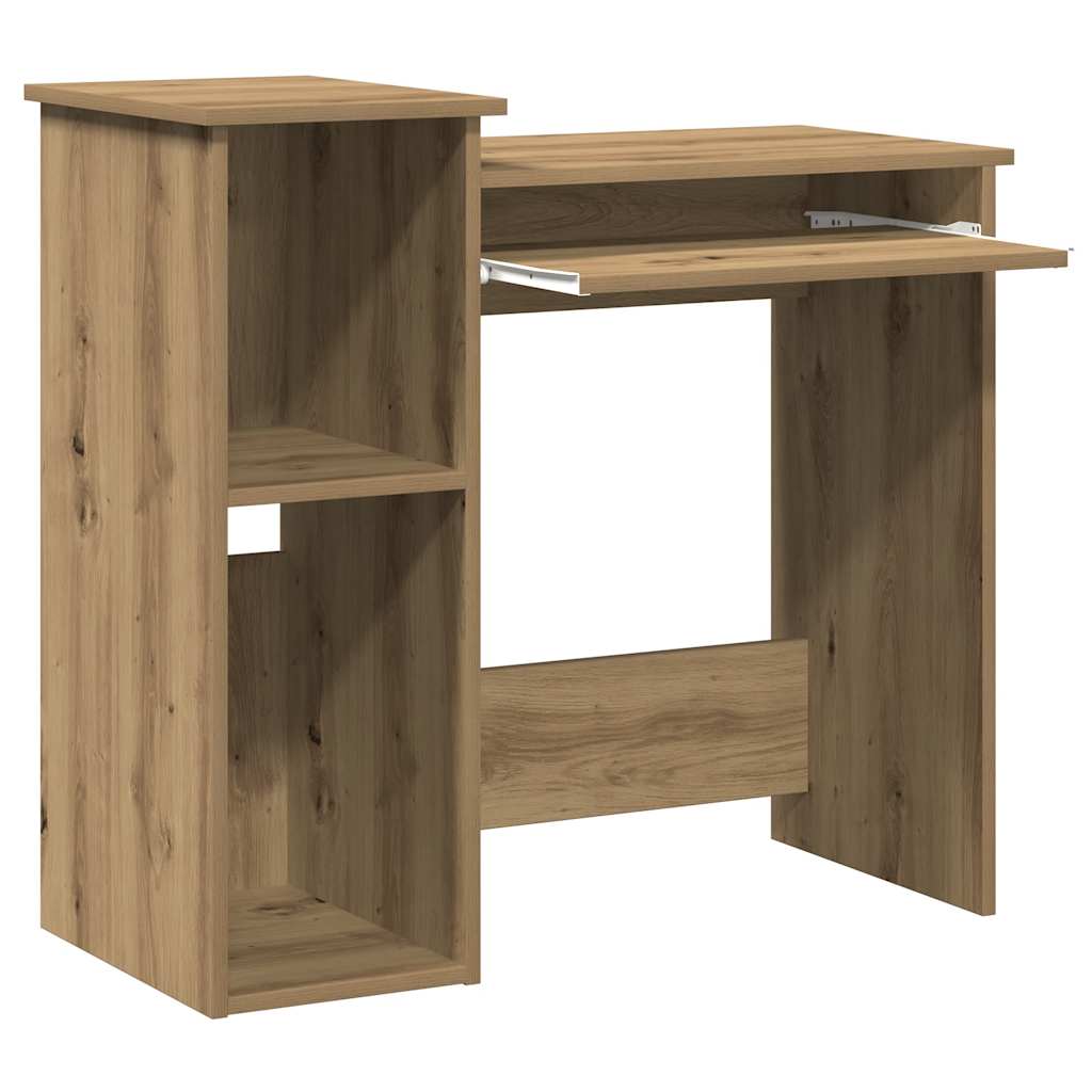 Bureau avec étagère Chêne Artisan 84x40x78cm Panneau de particules