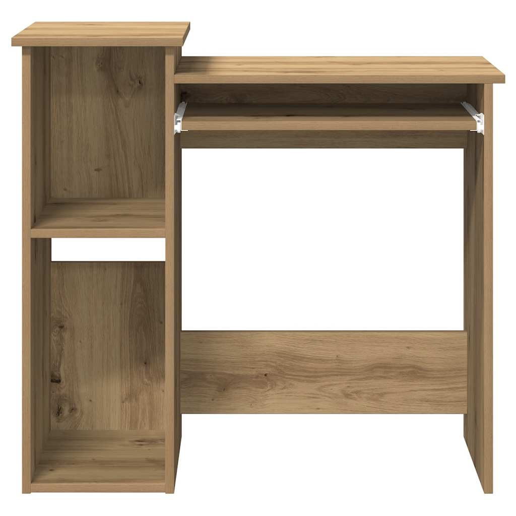 Bureau avec étagère Chêne Artisan 84x40x78cm Panneau de particules