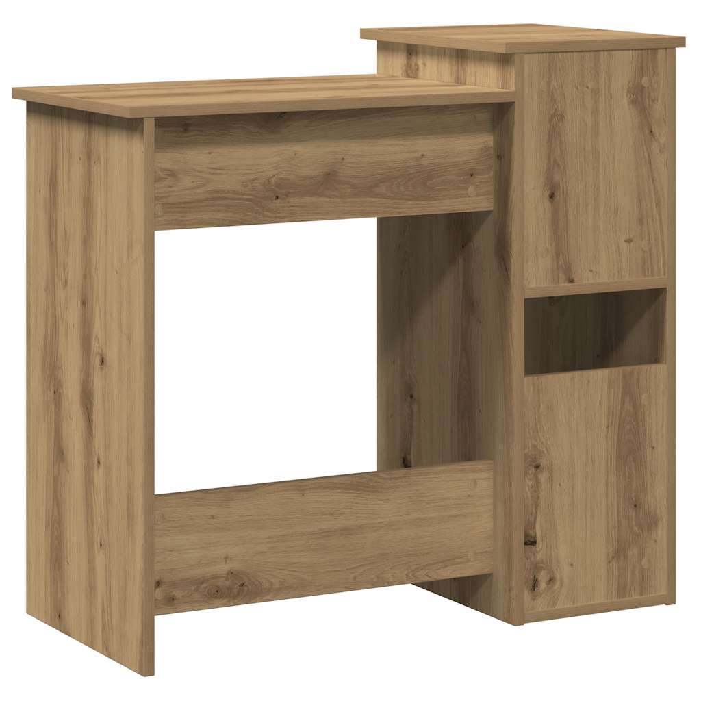 Bureau avec étagère Chêne Artisan 84x40x78cm Panneau de particules