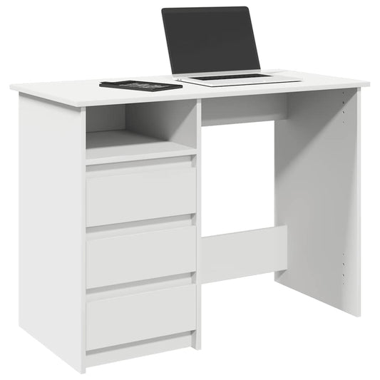 Bureau blanc 102x50x75 cm en bois d'ingénierie
