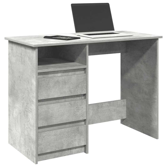 Bureau Gris Béton 102x50x75 cm Panneau de particules