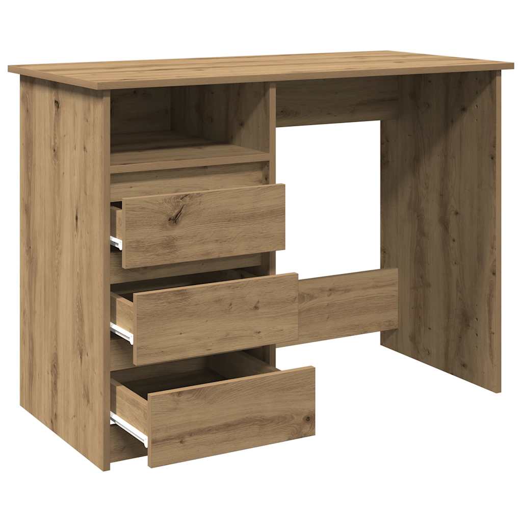 Bureau Chêne Artisan 102x50x75 cm Bois d'ingénierie
