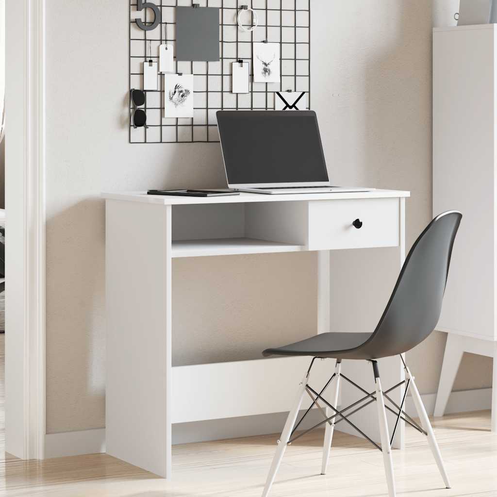 Bureau blanc 80×40×75 cm en bois d'ingénierie