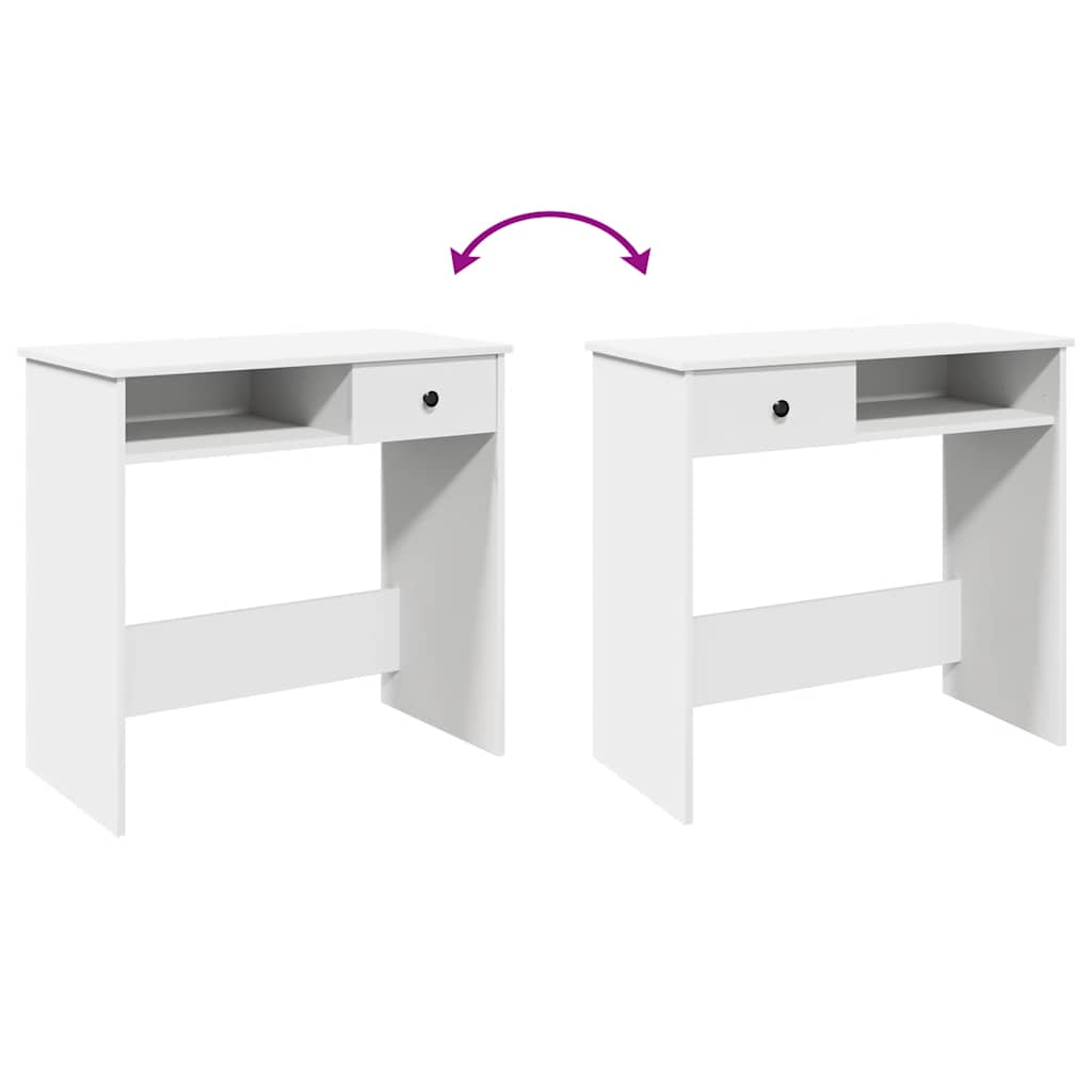 Bureau blanc 80×40×75 cm en bois d'ingénierie