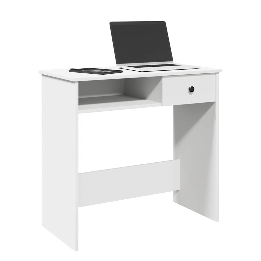 Bureau blanc 80×40×75 cm en bois d'ingénierie