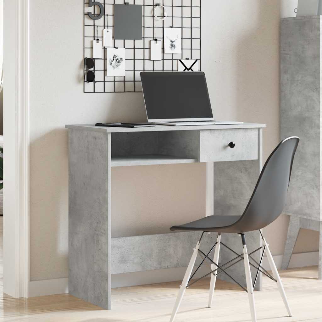 Desk concrete grey 80x40x75 cm wood material