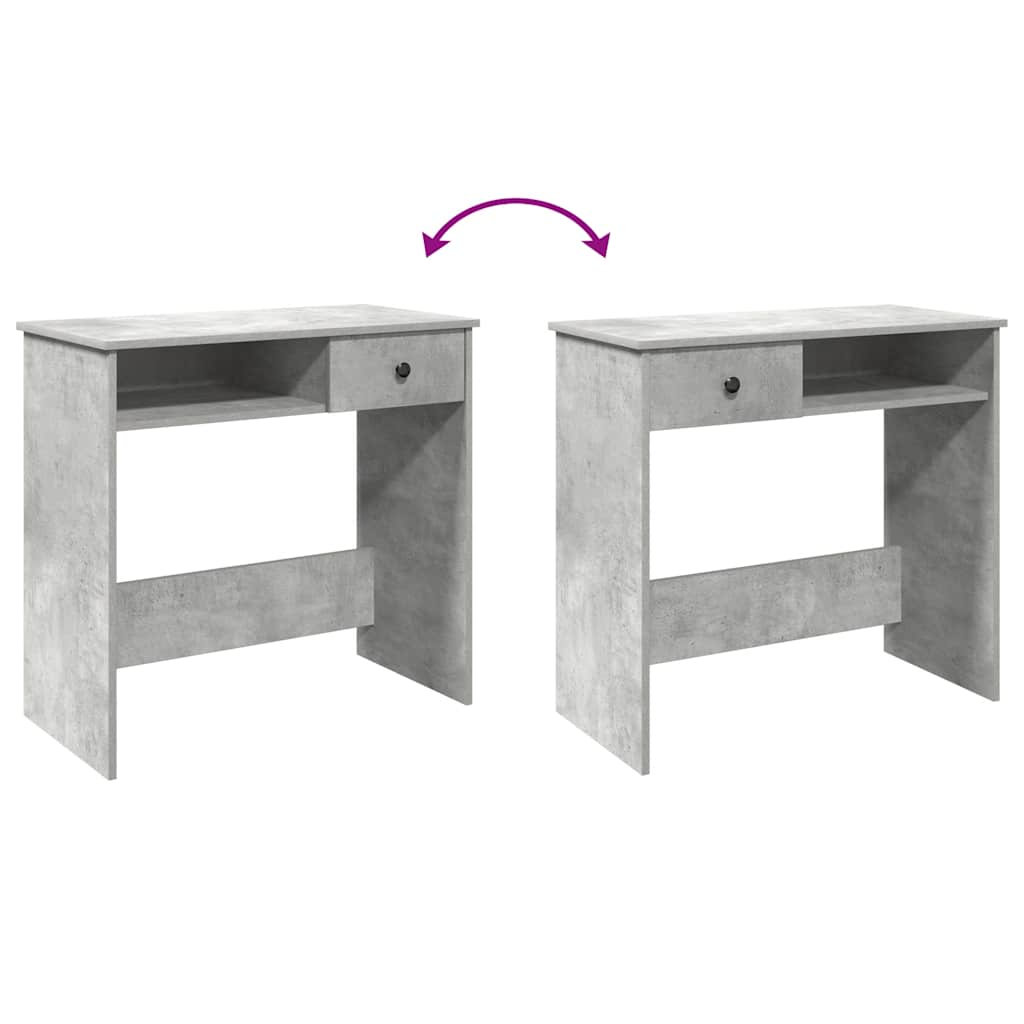 Desk concrete grey 80x40x75 cm wood material