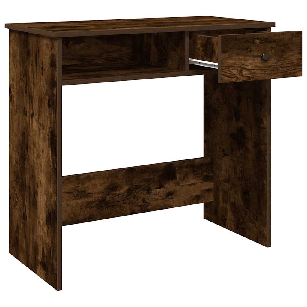 Bureau chêne fumé 80x40x75 cm bois d'ingénierie
