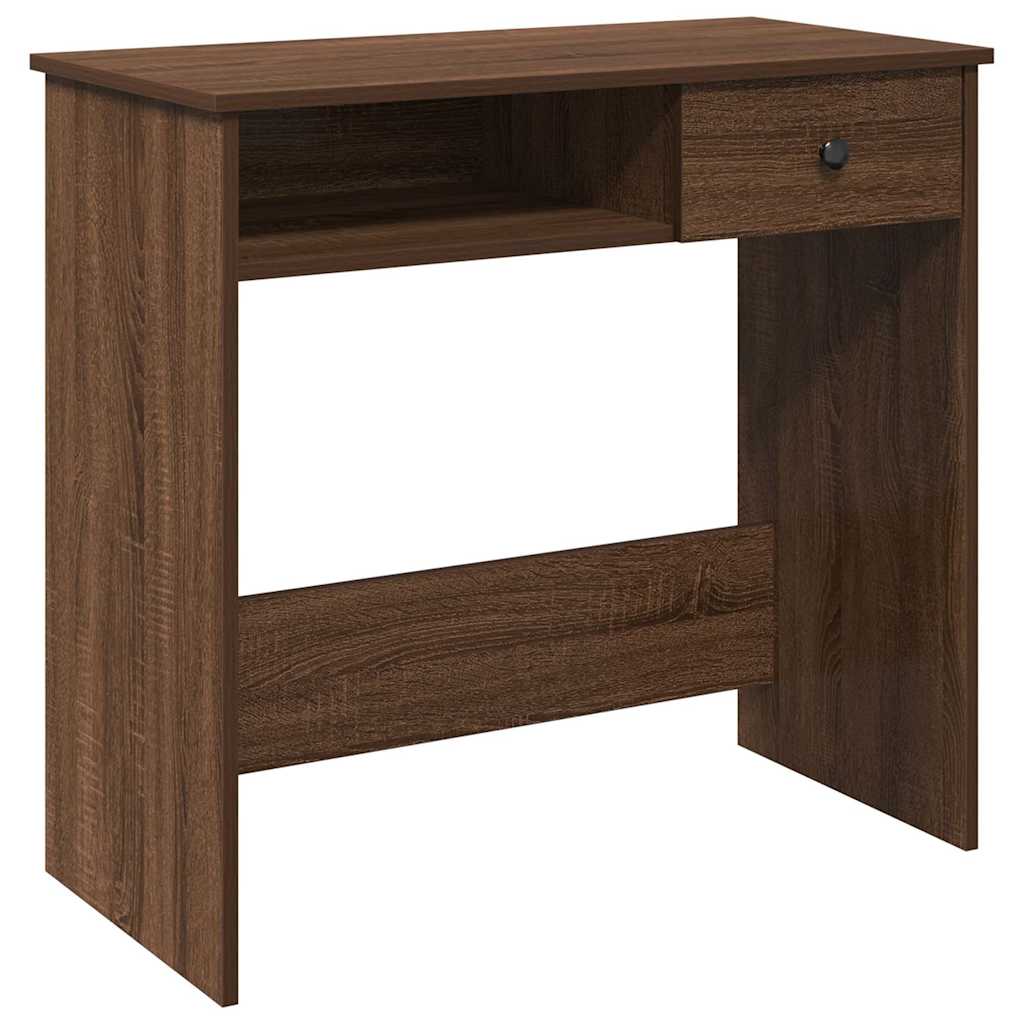 Desk Brown Oak Look 80x40x75 cm Engineered Wood