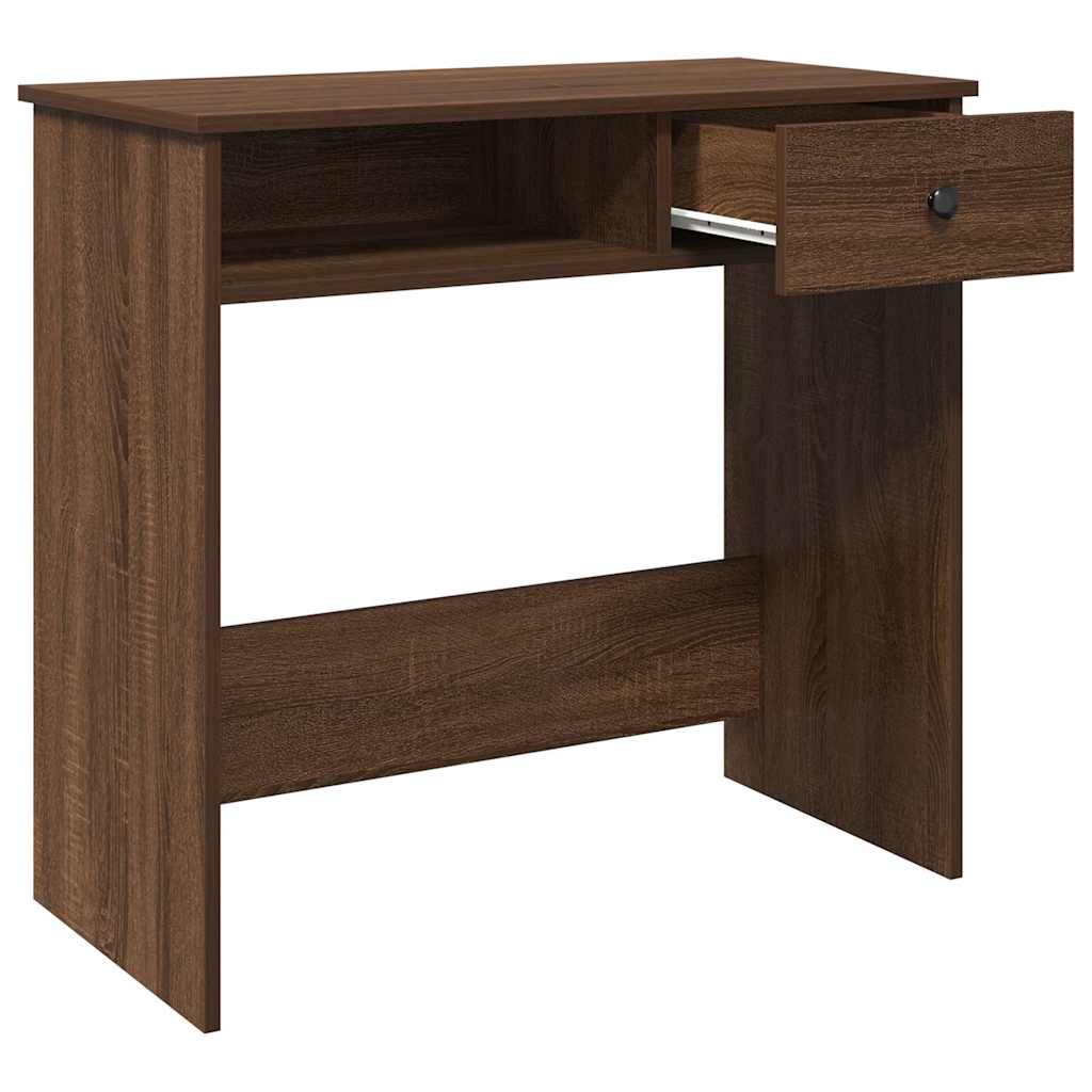 Desk Brown Oak Look 80x40x75 cm Engineered Wood